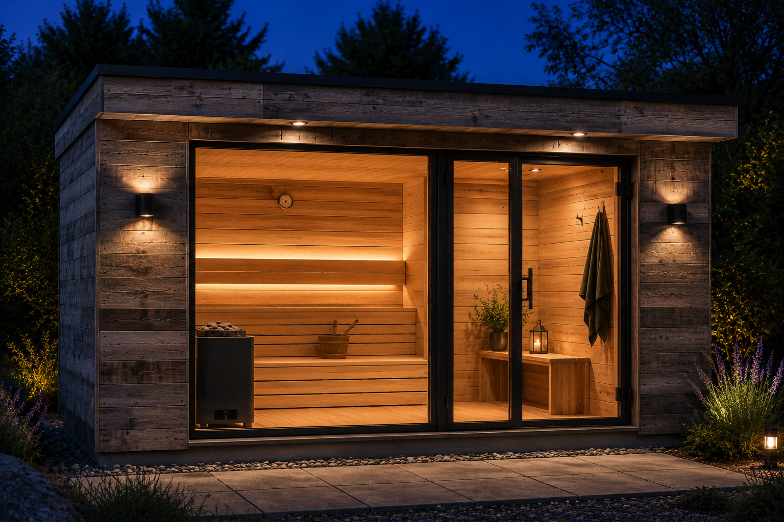 Modulsauna Komfort mit Vorraum