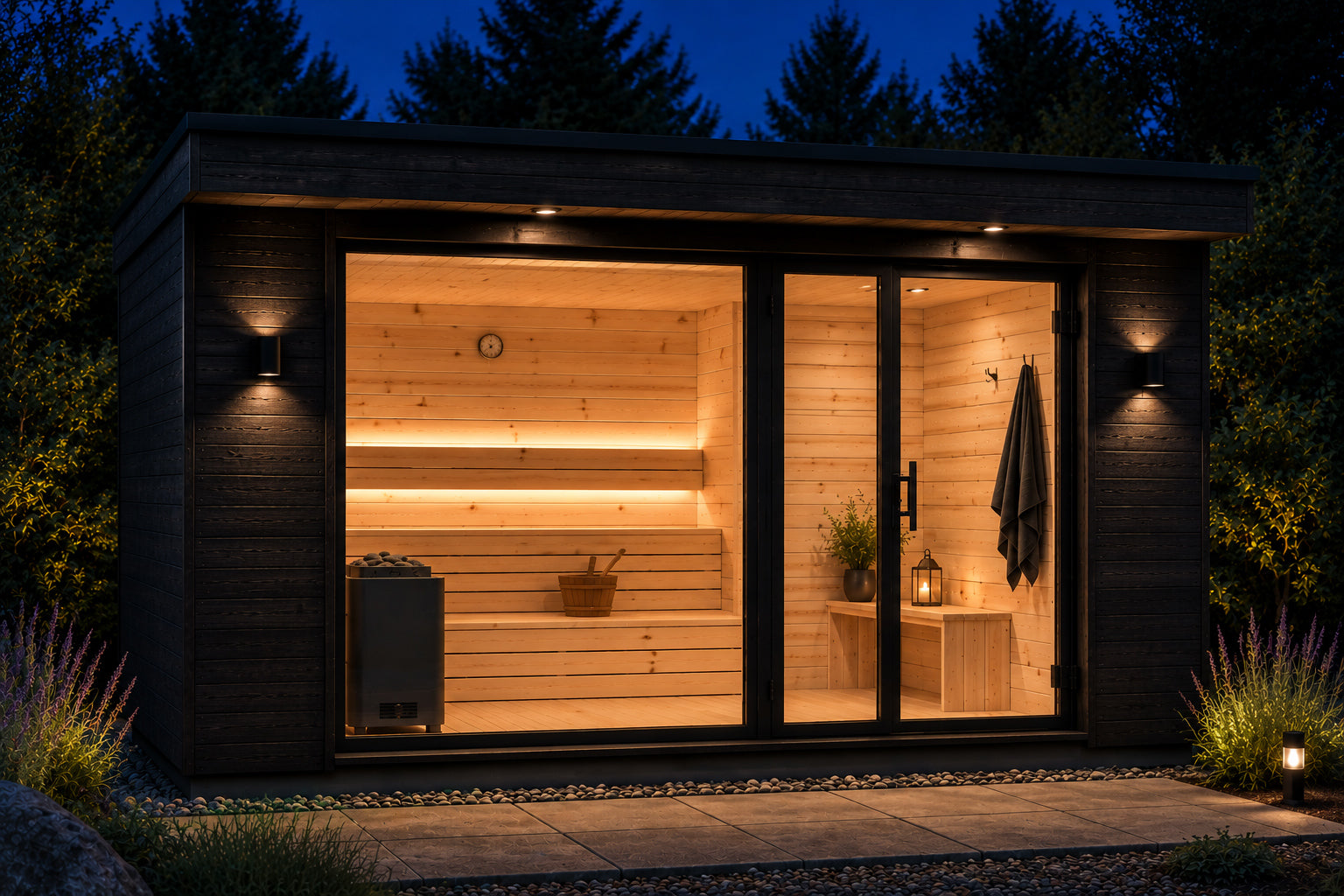 Modulsauna Komfort mit Vorraum