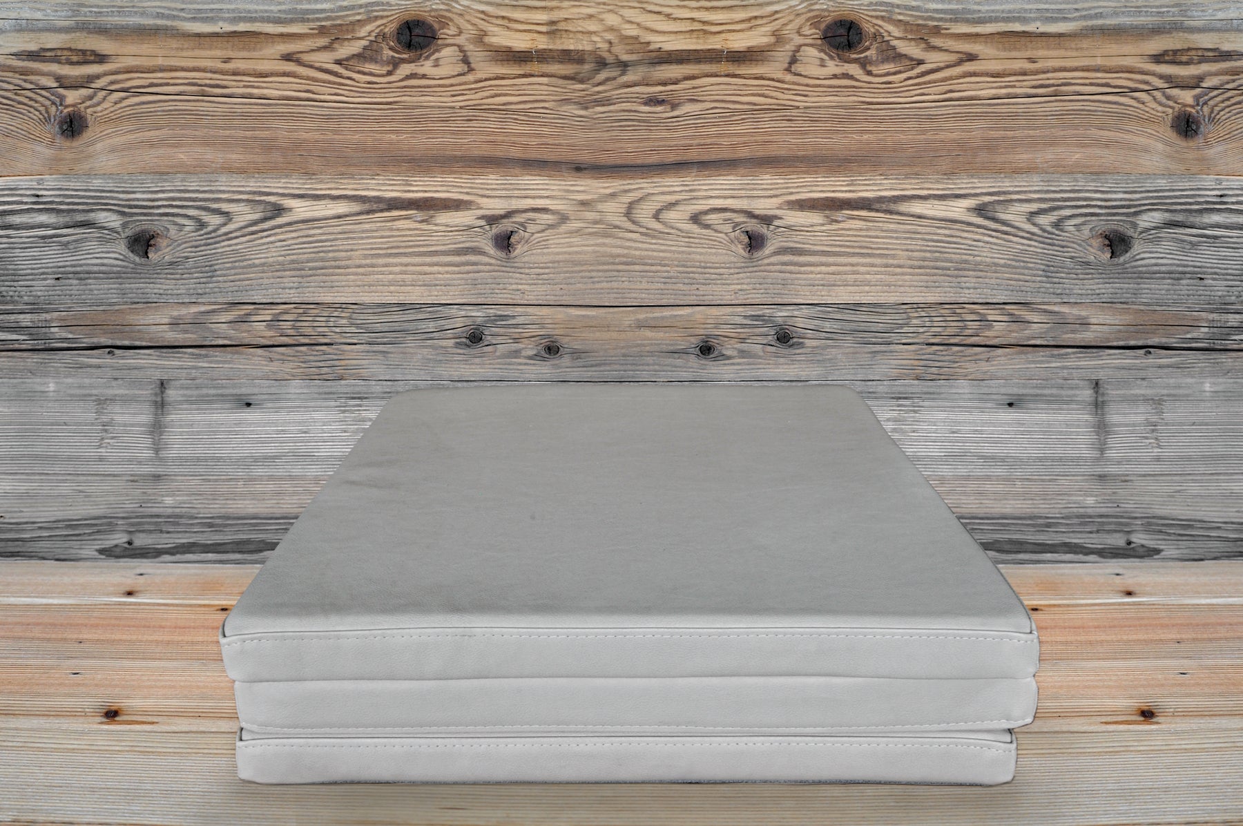 Bankauflage für die Sauna, 3-teilig, Kunstleder beige
