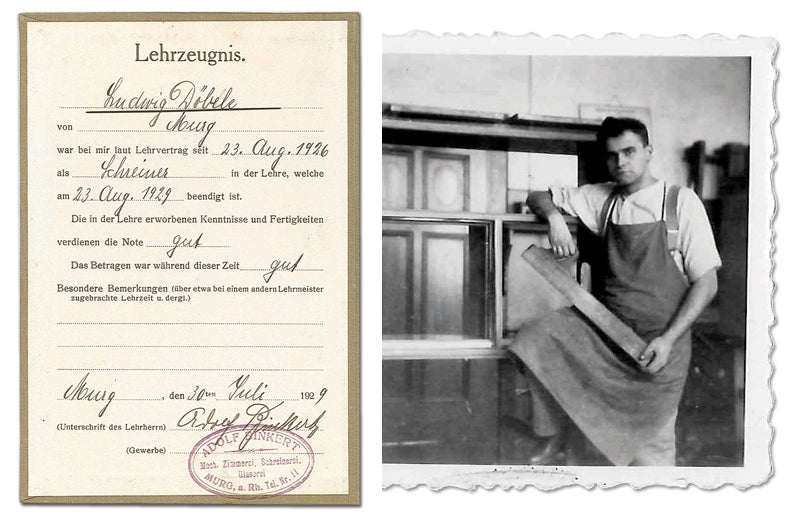 Ludwig Döbele, 1926 Gesellenbrief, 1933 Meisterprüfung