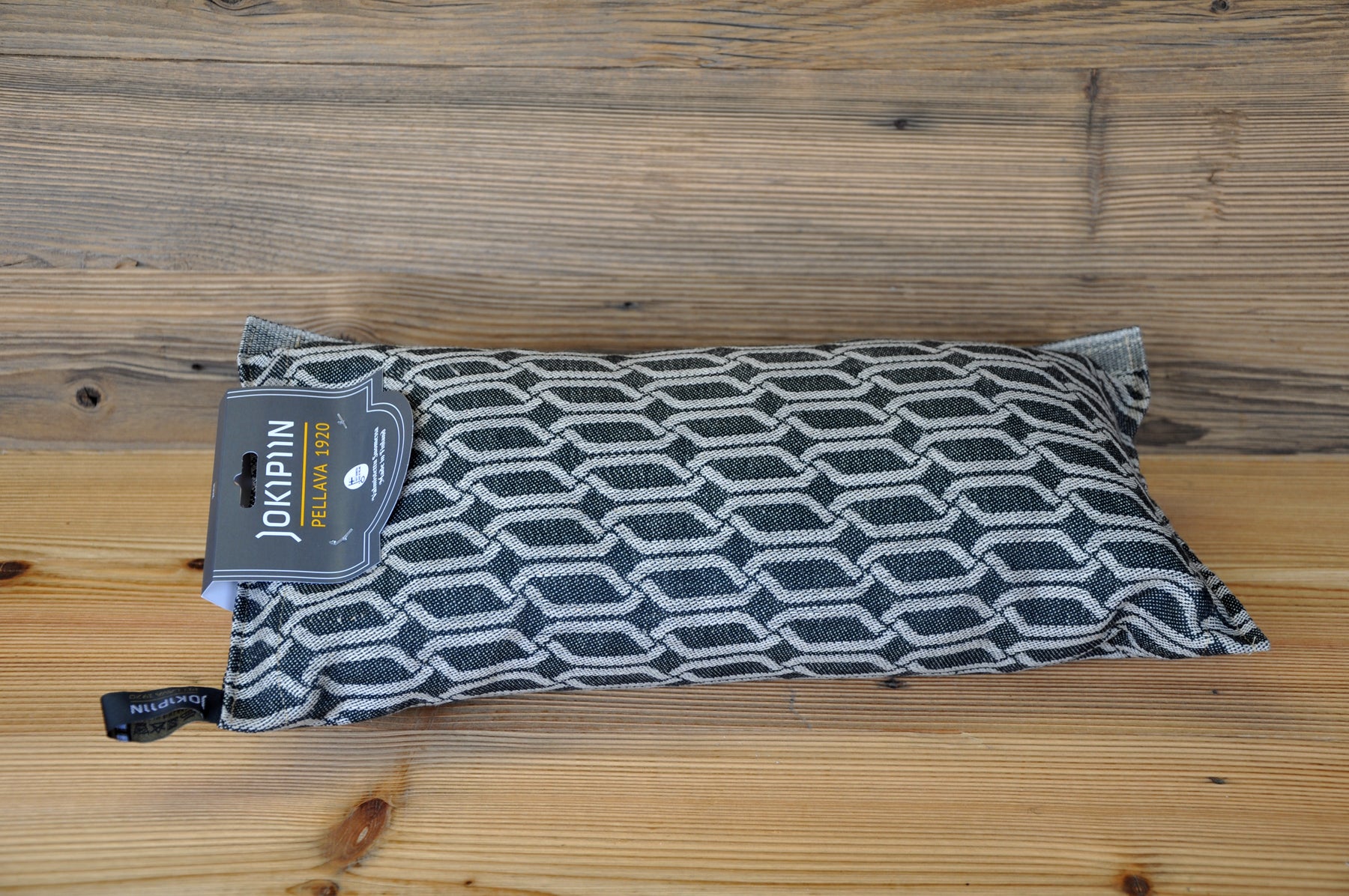 Saunakissen in Rautenmuster grau/weiß