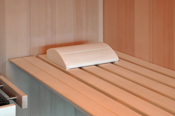 Kopfstütze Espenholz klein, gerundet, in Sauna