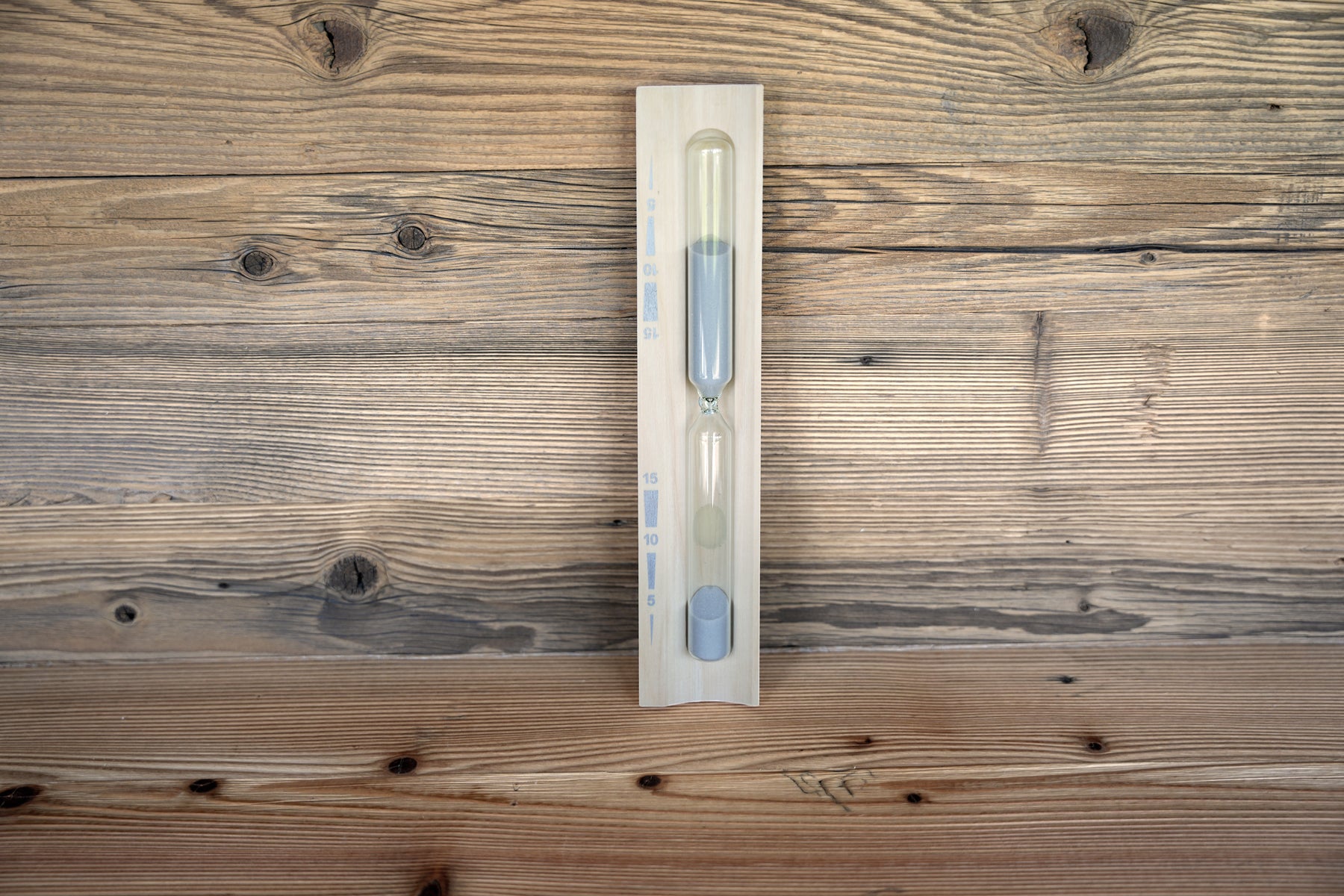 Sanduhr mit silbernem Sand – 15 Minuten