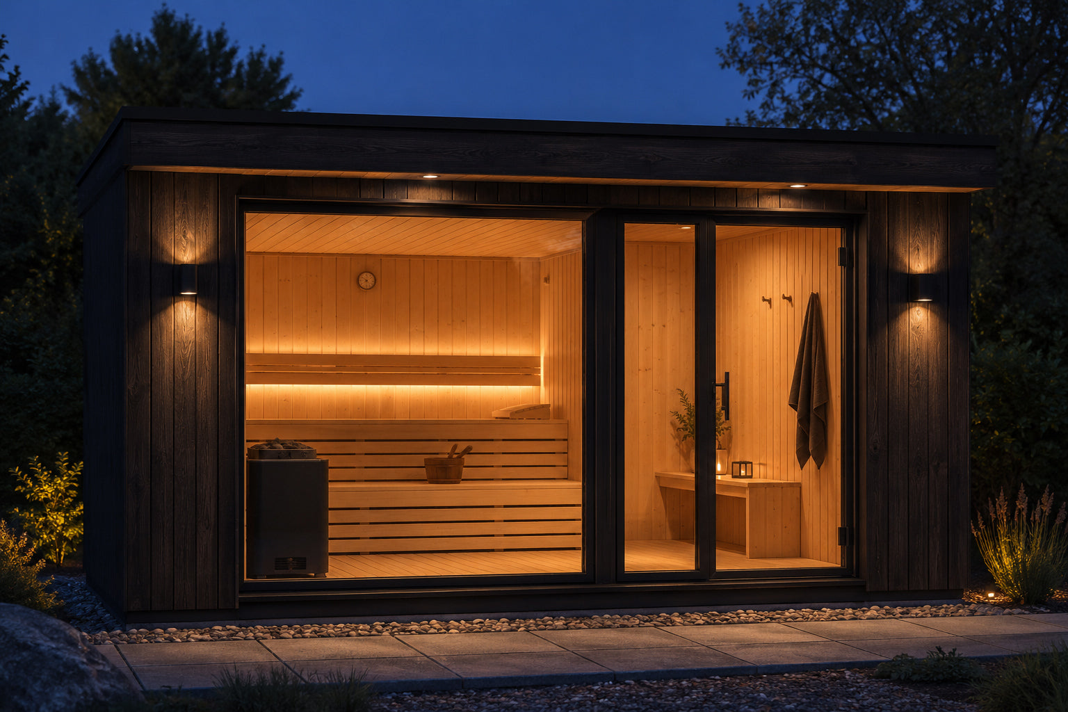 Modulsauna Komfort mit Vorraum