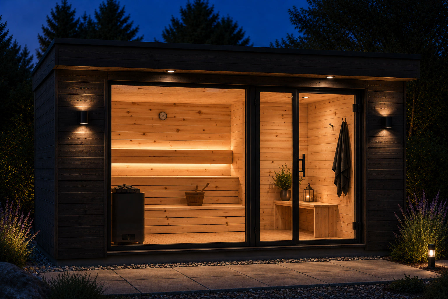 Modulsauna Komfort mit Vorraum