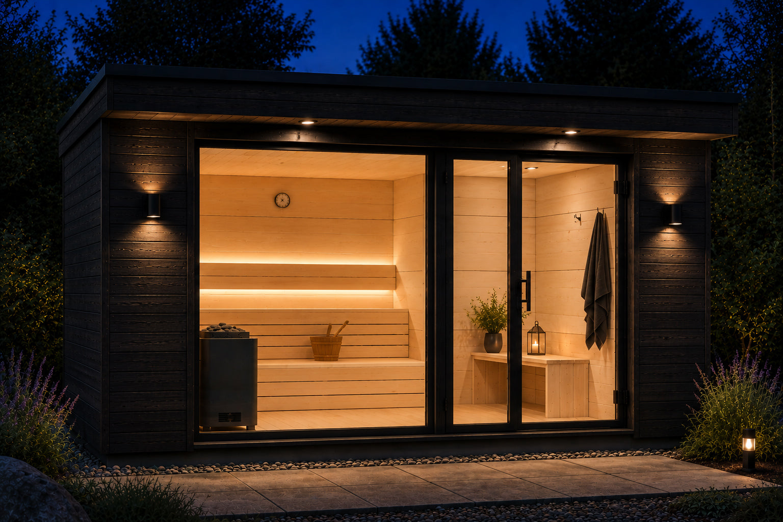 Modulsauna Komfort mit Vorraum