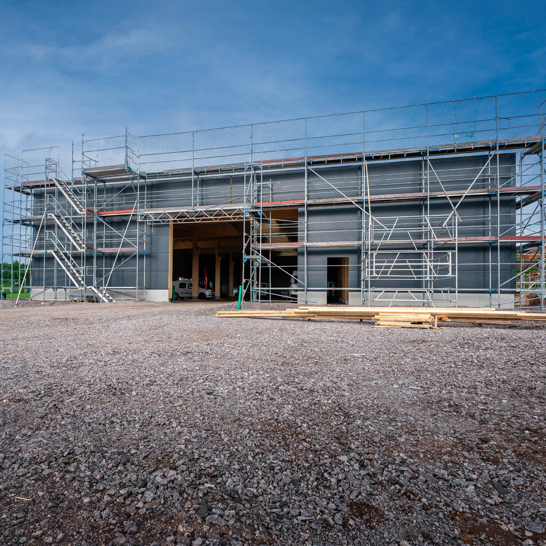 Neubau Fimensitz Rickenbach mit großer Werkstatt, Werkhalle